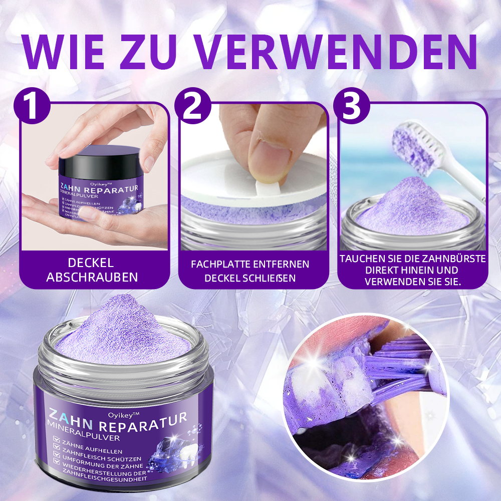 ✅Offizieller Shop: Oyikey™🌱Zahnreparatur-Mineralpulver 👨⚕️ Empfohlen von der Deutschen Zahnärztekammer (wirkt effektiv gegen Karies, Zahnfleischerkrankungen, Zahnsensibilität, Mundgeschwüre, gelbe Zähne und verbessert die Mundgesundheit)
