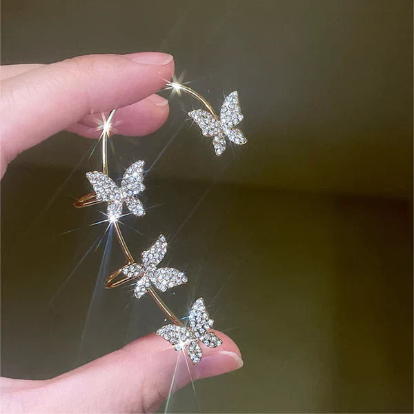 Schmetterlingsohrring|(Silber/Gold)