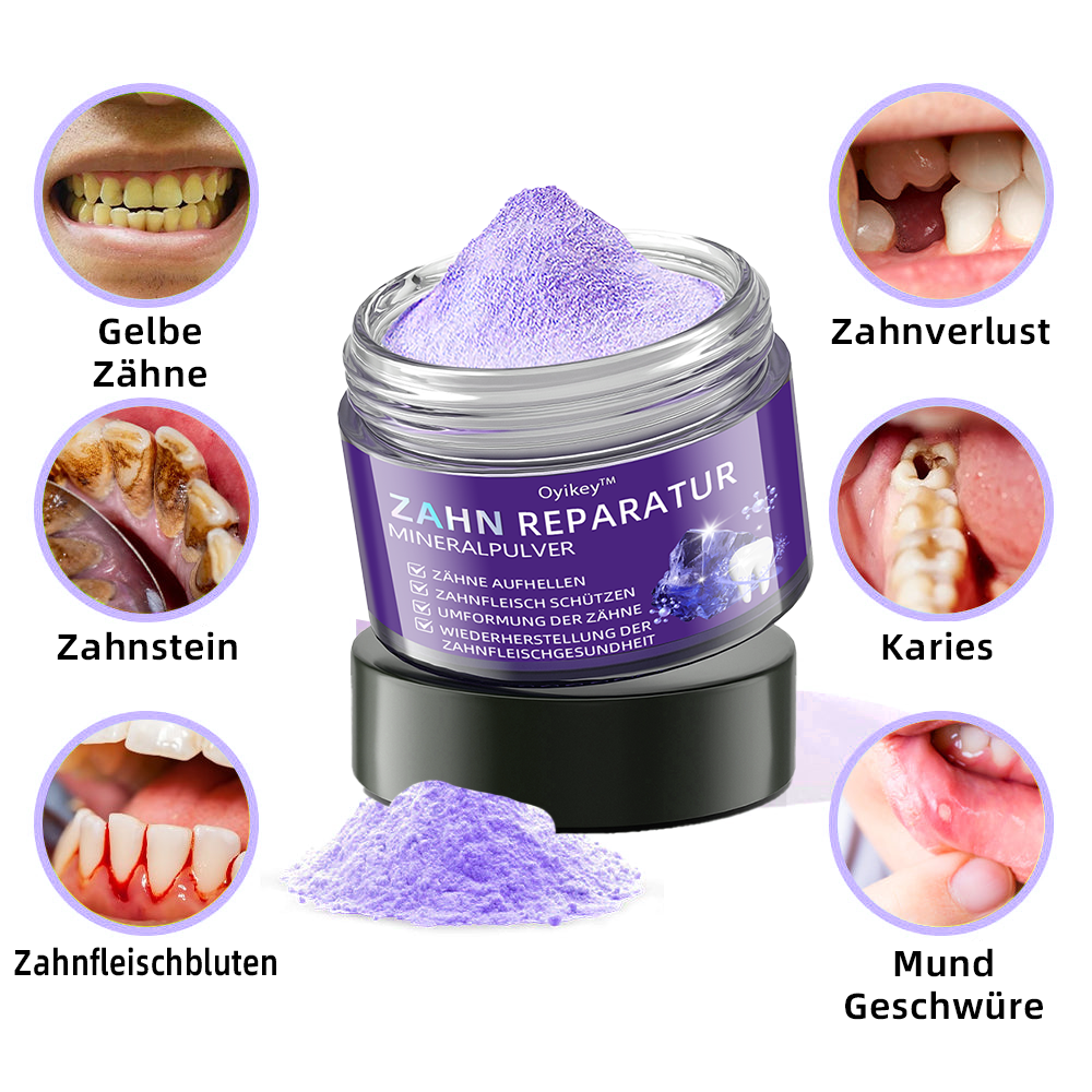 ✅Offizieller Shop: Oyikey™🌱Zahnreparatur-Mineralpulver 👨‍⚕️ Empfohlen von der Deutschen Zahnärztekammer (wirkt effektiv gegen Karies, Zahnfleischerkrankungen, Zahnsensibilität, Mundgeschwüre, gelbe Zähne und verbessert die Mundgesundheit)