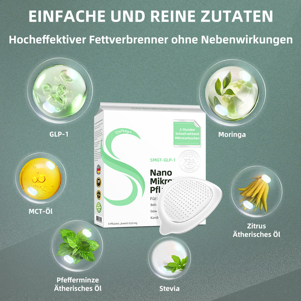【BfArM-Zertifizierung ohne Nebenwirkungen】💉Oyikey®SMGT-GLP-1 Nano-Mikronadel-Pflaster（Schmerzfrei, lang anhaltend, gegen Diabetes, Fettleibigkeit und Herz-Kreislauf-Erkrankungen👨‍🔬）