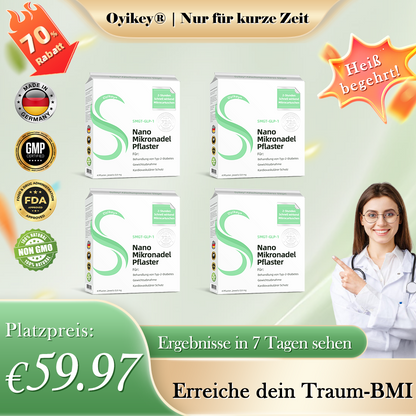 【BfArM-Zertifizierung ohne Nebenwirkungen】💉Oyikey®SMGT-GLP-1 Nano-Mikronadel-Pflaster（Schmerzfrei, lang anhaltend, gegen Diabetes, Fettleibigkeit und Herz-Kreislauf-Erkrankungen👨‍🔬）